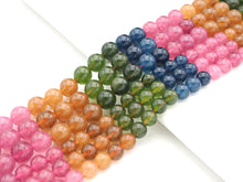 Load image into Gallery viewer, Natural Watermelon Quartz Round Smooth Beads, 8mm/10mm Blue/Green/Pink/Orange Mixed Color Quartz Beads, 15.5'' Full Strand, Sku#U1169