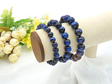 Load image into Gallery viewer, Natural Lapis Blue Tiger Eye Stretchy Bracelet, U1079