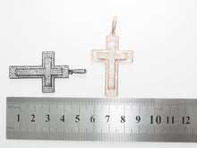 Load image into Gallery viewer, Large CZ Micro Pave Cross Pendant with Cross Symbol,Gold/Silver/Black/Rose Gold Cross,Cubic Zirconia Jewelry Findings,28x38mm,sku#F484