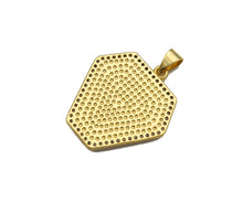 Load image into Gallery viewer, CZ Micro Pave OX Horn On Shield Shape Pendant/Charm,Cubic Zirconia Medallion Charm, Necklace Bracelet Charm Pendant,23x25mm, Sku#LK194
