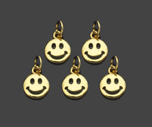 Load image into Gallery viewer, 18K Dainty Gold Cute Smiley Face Shape Pendant/Charm,Smiley