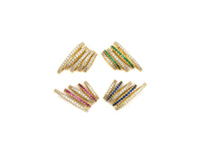Load image into Gallery viewer, CZ Micro Pave Cobalt/Fuchsia/Green/Clear Swirl Ring Pendant,  SKU#F1126C