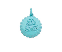 Load image into Gallery viewer, Colorful  Enamel Be Free Word On Bottle Cap Shape Pendant,Gold Enamel Charm, Necklace Bracelet Charm Pendant,15x17mm, Sku#F1378