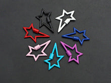 Load image into Gallery viewer, Colorful Enamel pave Star Shape Clasp, Enamel Pave Clasp, Black/Red/Pink/White/Blue Carabiner Clasp, 18x30mm, sku#H240