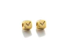 Load image into Gallery viewer, CZ Micro Pave Check Symbol Dice Spacer Beads, Cubic Zirconia Cube Spacer Beads, sku#Z719