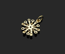 Load image into Gallery viewer, CZ Micro Pave Radiate Flower Shape Pendant,18K Dainty Gold Charm, Necklace Bracelet Charm Pendant,9x12mm,Sku#FH154