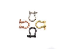 Load image into Gallery viewer, U Shape Lock Clasp, CZ Pave Clasp, Silver/Black/Rose Gold/Gold Carabiner Clasp, 15x19mm, sku#H218
