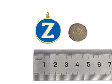 Load image into Gallery viewer, New Trendy Blue Gold Enamel Initials Letter Charm/Pendant, Enamel Initial Alphabet Letters, Custom Naming Pendants, 25x28mm,sku#ML35