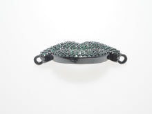 Load image into Gallery viewer, CZ Micro Pave Cobalt/Fuchsia/Violet Amethyst/Turquoise/Black Lip Connector, CZ Pave Connector Gumental, 13x30mm sku#BY032/E191