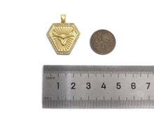 Load image into Gallery viewer, CZ Micro Pave OX Horn On Shield Shape Pendant/Charm,Cubic Zirconia Medallion Charm, Necklace Bracelet Charm Pendant,23x25mm, Sku#LK194