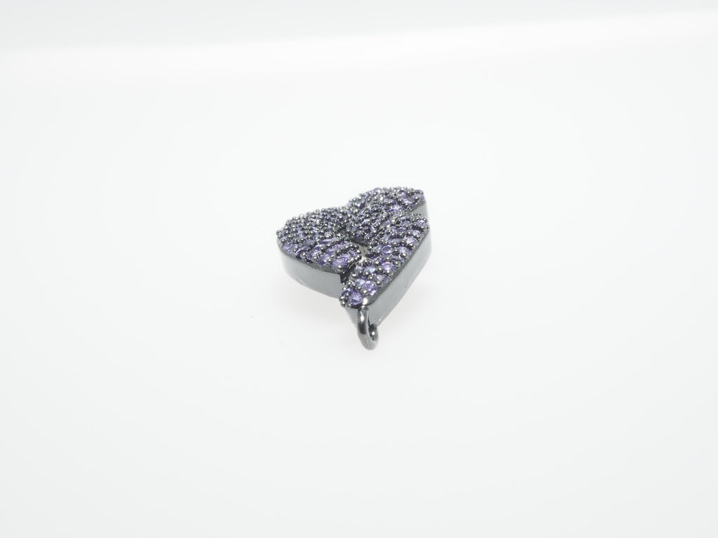 CZ Micro Pave Cobalt/Fuchsia/Violet Amethyst/Turquoise/Black Lip Connector, CZ Pave Connector Gumental, 13x30mm sku#BY032/E191