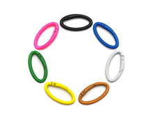 Load image into Gallery viewer, Colorful Enamel Oval Spring Clasp, Easy open Spring Gate, Black/Yellow/Pink/White/Blue/Green/Brown Spring Gate, 16x31mm, Sku#K138