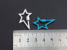 Load image into Gallery viewer, Colorful Enamel pave Star Shape Clasp, Enamel Pave Clasp, Black/Red/Pink/White/Blue Carabiner Clasp, 18x30mm, sku#H240