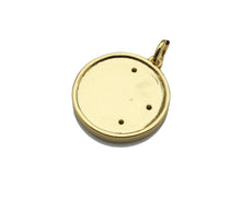 Load image into Gallery viewer, Gold Filled Cobalt Enamel Constellation Pattern On Round Coin Pendant,18K Gold Filled with Bling Effect Enamel Charm,19x17mm,Sku#F1402