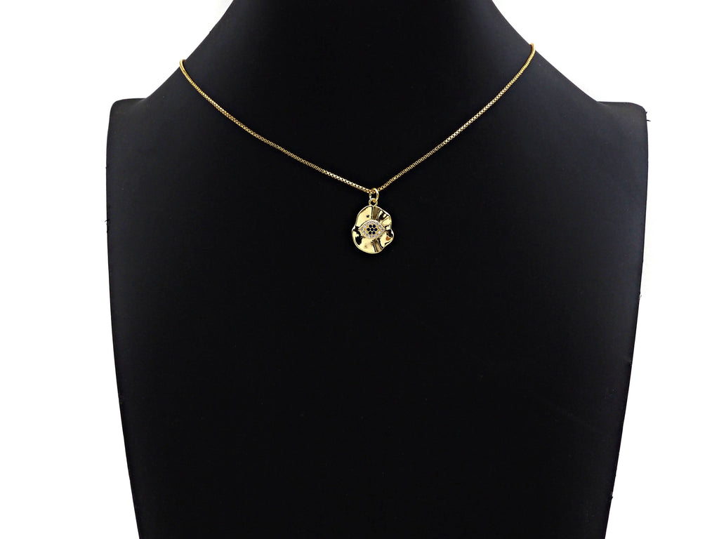 CZ Micro Pave Blue Evil Eye Charm, Sku#L370