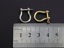 Load image into Gallery viewer, U Shape Lock Clasp, CZ Pave Clasp, Silver/Black/Rose Gold/Gold Carabiner Clasp, 15x19mm, sku#H218