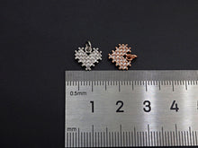 Load image into Gallery viewer, CZ Micro Pave Heart/Leaf Shaped Pendant/Charm, Clear Cubic Z