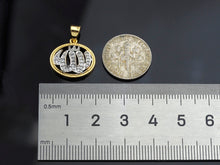 Load image into Gallery viewer, Dual Color Curve Pattern On Oval CZ Micro Pave Charms,16x16mm, Sku#F1282C
