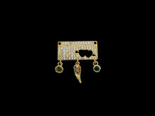 Load image into Gallery viewer, CZ Micro Pave Rectangle With Earth Wing Hamsa Hand Star Pendant, SKU#F1127C