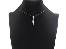 Load image into Gallery viewer, Enamel Colorful Lightning Shape Pendant Silver Finish, CZ Micro Pave Lightning Charm, Enamel pendant,Enamel Jewelry, 10x37mm, sku#LK138