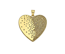 Load image into Gallery viewer, CZ Micro Pave Heart Shape Pendant/Charm,Cubic Zirconia Medallion Charm, Necklace Bracelet Heart Charm Pendant,28x27mm, Sku#LK195