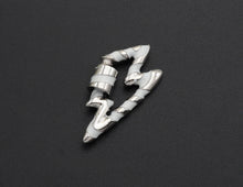 Load image into Gallery viewer, Colorful Enamel Pave Lightning Shape Clasp, Silver Plated Screw Clasp, 18x32mm, Carabiner Clasp, sku#K79