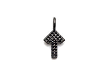 Load image into Gallery viewer, CZ Micro Pave Arrow Charm, Cubic Zirconia Cute Arrow Charm, 7x15mm, sku# X142