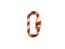 Load image into Gallery viewer, Colorful Enamel Pave Oval Shape Clasp, Carabiner Clasp, 11x25mm, sku#H161