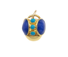 Load image into Gallery viewer, Cobalt Enamel Round Ball Pendant Charm, 3D Ball Turquoise Blue Pendant, Gold Enamel Ball Pendant, Enamel Jewelry Findings,12x13mm,Sku#L454