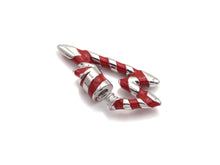 Load image into Gallery viewer, Colorful Enamel Pave Lightning Shape Clasp, Silver Plated Screw Clasp, 18x32mm, Carabiner Clasp, sku#K79