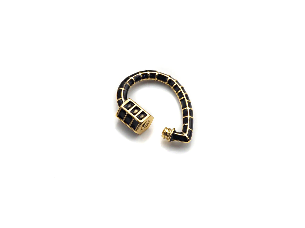 Colorful Enamel pave Teardrop Shape Clasp, Enamel Pave Clasp, Black/Red/Pink/White/Blue/Green Carabiner Clasp, 18x25mm, sku#H236