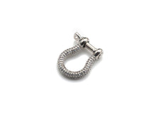 Load image into Gallery viewer, CZ Micro pave U Shape Lock Clasp, CZ Pave Buckle Lock Clasp, Silver/Black/Rose Gold/Gold Carabiner Clasp, 18x22mm, sku#H219
