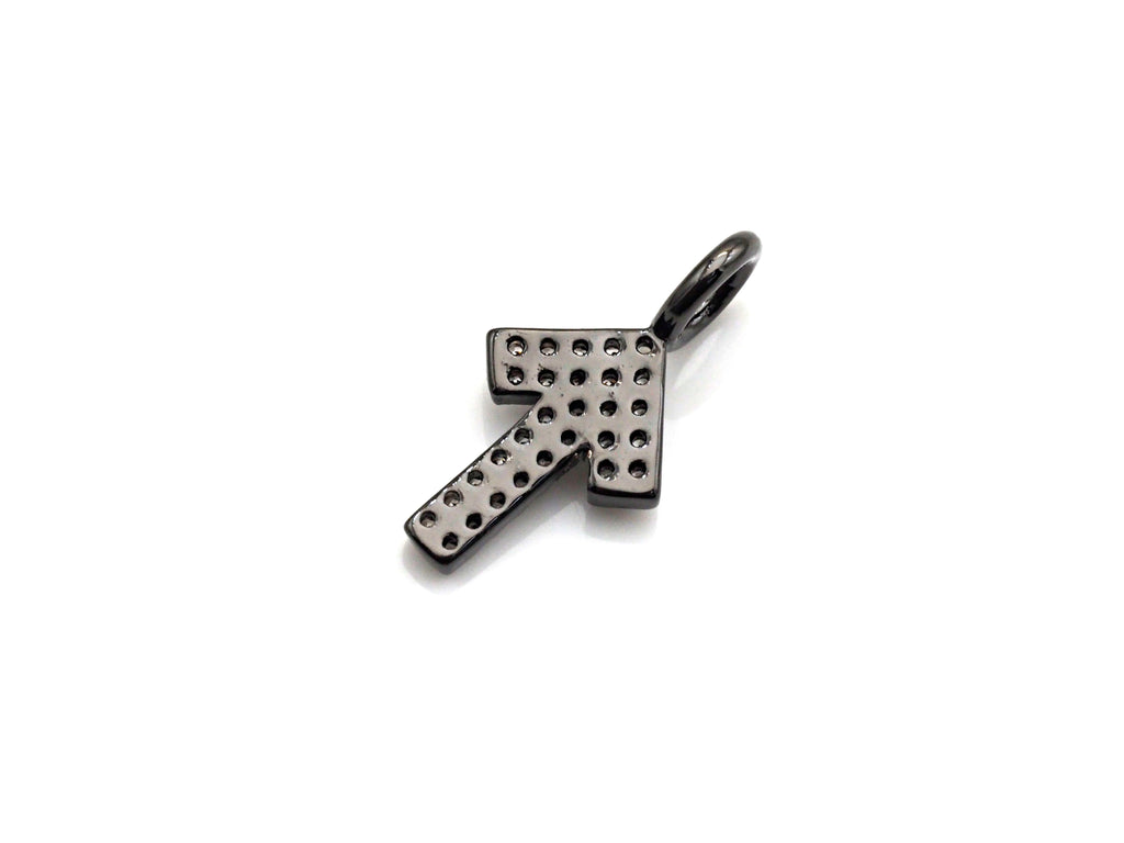 CZ Micro Pave Arrow Charm, Cubic Zirconia Cute Arrow Charm, 7x15mm, sku# X142