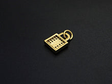 Load image into Gallery viewer, CZ Micro Pave Rectangle Colorful Enamel Lock Shape Pendant/Charm,Cubic Zirconia Paved Charm, 8x11mm, sku#F1141
