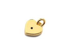 Load image into Gallery viewer, Cute Enamel  Heart Charm Pendant,CZ Micro Pave Oil Drop pendant,Enamel heart pendant,Enamel Jewelry, 9mm, sku#F1058