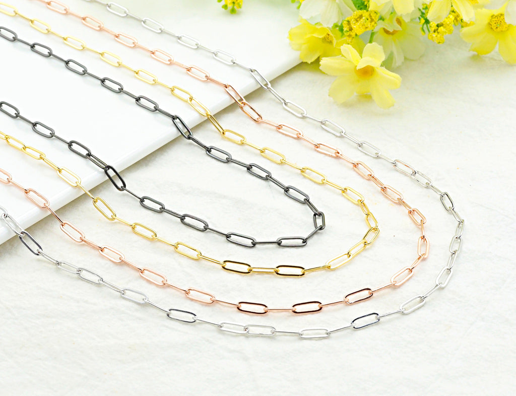 4x11mm Small Size Paper Clip Chain by Yard,SKU#E503