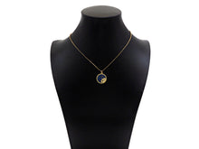 Load image into Gallery viewer, Gold Filled Cobalt Enamel Constellation Pattern On Round Coin Pendant,18K Gold Filled with Bling Effect Enamel Charm,19x17mm,Sku#F1402