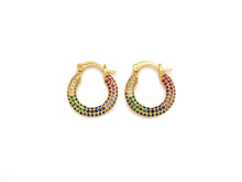 Load image into Gallery viewer, CZ Huggies Hoop Earrings, Sku#J241