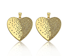 Load image into Gallery viewer, CZ Micro Pave Heart Shape Pendant/Charm,Cubic Zirconia Medallion Charm, Necklace Bracelet Heart Charm Pendant,28x27mm, Sku#LK195