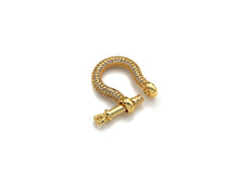 Load image into Gallery viewer, CZ Micro pave U Shape Lock Clasp, CZ Pave Buckle Lock Clasp, Silver/Black/Rose Gold/Gold Carabiner Clasp, 18x22mm, sku#H219