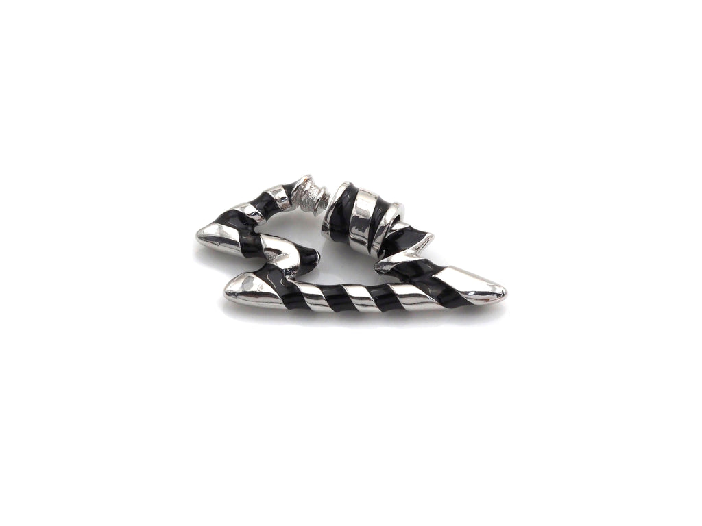 Colorful Enamel Pave Lightning Shape Clasp, Silver Plated Screw Clasp, 18x32mm, Carabiner Clasp, sku#K79