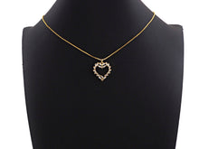 Load image into Gallery viewer, Bagette CZ Micro Pave Heart Shaped Pendant,Heart Cubic Zirconia Pendant, Gold Tone Heart, 22mm,Sku#F1112