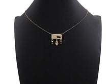 Load image into Gallery viewer, CZ Micro Pave Rectangle With Earth Wing Hamsa Hand Star Pendant, SKU#F1127C