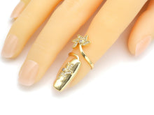 Load image into Gallery viewer, CZ Heart/Flower Adjustable Nail Ring, Sku#X274