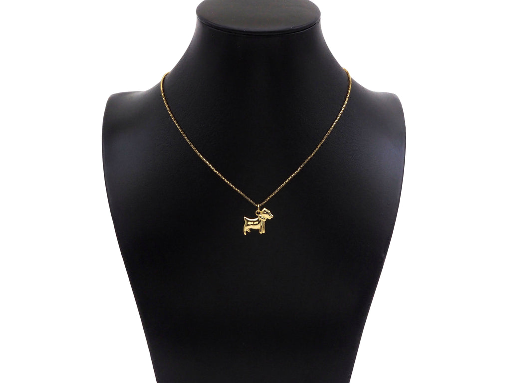 18K Dainty Gold Cute Puppy Shape Pendant, Sku#F1390C