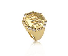 Load image into Gallery viewer, CZ  Love Word On Octagon Shape Adjusatble Ring, Sku#X200