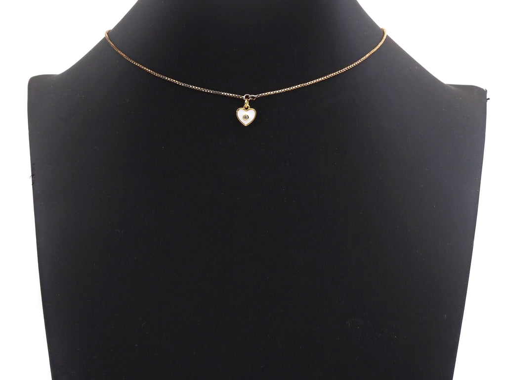 Cute Enamel  Heart Charm Pendant,CZ Micro Pave Oil Drop pendant,Enamel heart pendant,Enamel Jewelry, 9mm, sku#F1058