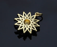Load image into Gallery viewer, CZ Micro Pave Sunflower Pendant, Gold/Silver Plated Jewelry, sku#F1219C