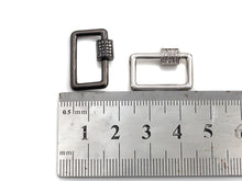Load image into Gallery viewer, Clear CZ Micro pave Rectangle Shape Clasp, CZ Pave Clasp, Gold/Silver/Rose Gold/Gunmetal Carabiner Clasp, 13x21mm, sku#H186