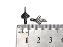 Load image into Gallery viewer, CZ Micro Pave Arrow Charm, Cubic Zirconia Cute Arrow Charm, 7x15mm, sku# X142